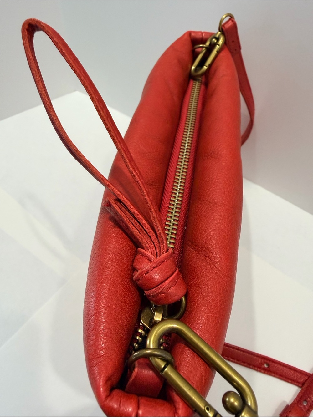 Madewell Red Leather Quilted Crossbody Bag - Picture 5 of 11